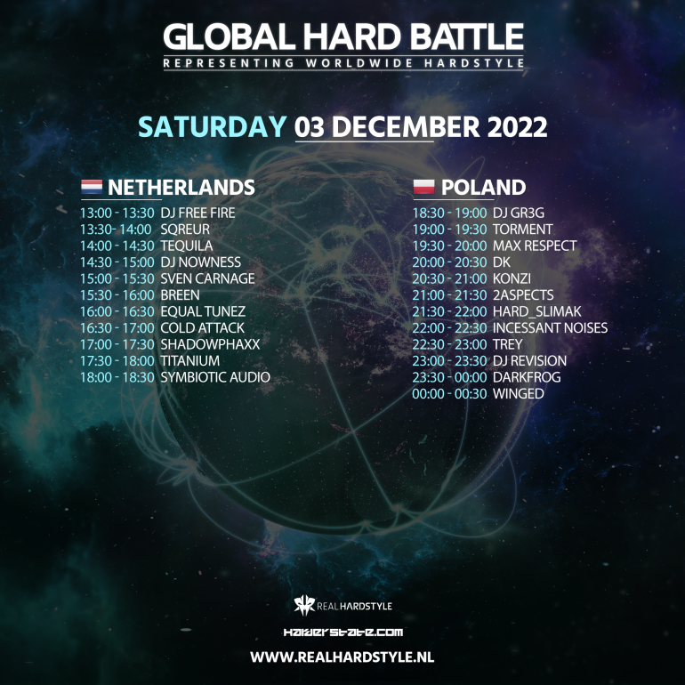 03.12.2022 Global Hard Battle Timetable Saturday 2022 SQUARE